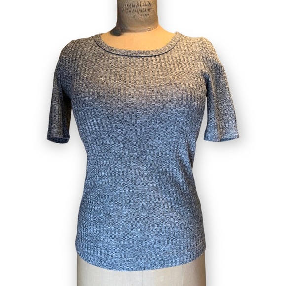 Frank & Oak Ribbed Slim Fit Crewneck Top Heather Grey Size M Minimalist Capsule - Picture 2 of 7